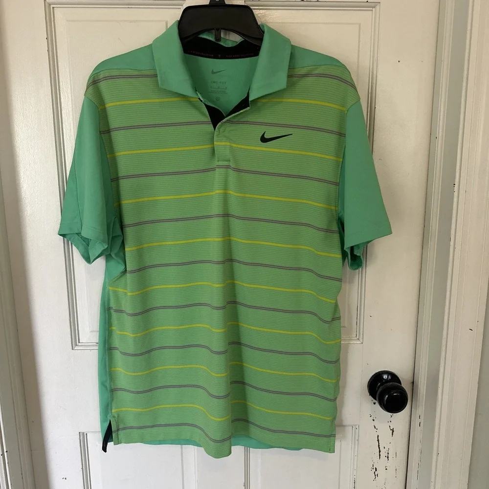 Nike Tiger Woods Dri-FIT Performance Golf Polo‎ Shirt Green DR5318-363 Size M